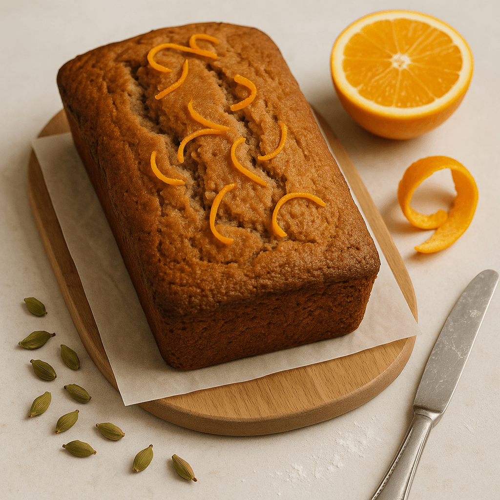 Whole Wheat Orange Cardamom Banana Bread